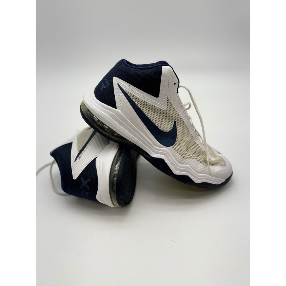 Nike Air Audacity Mens Basketball Shoes White Navy Blue Mid Top 800069-104 11.5